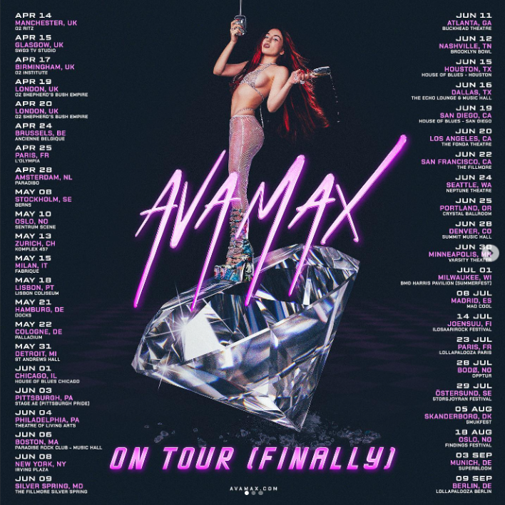 Ava Max – H πρώτη της παγκόσμια περιοδεία