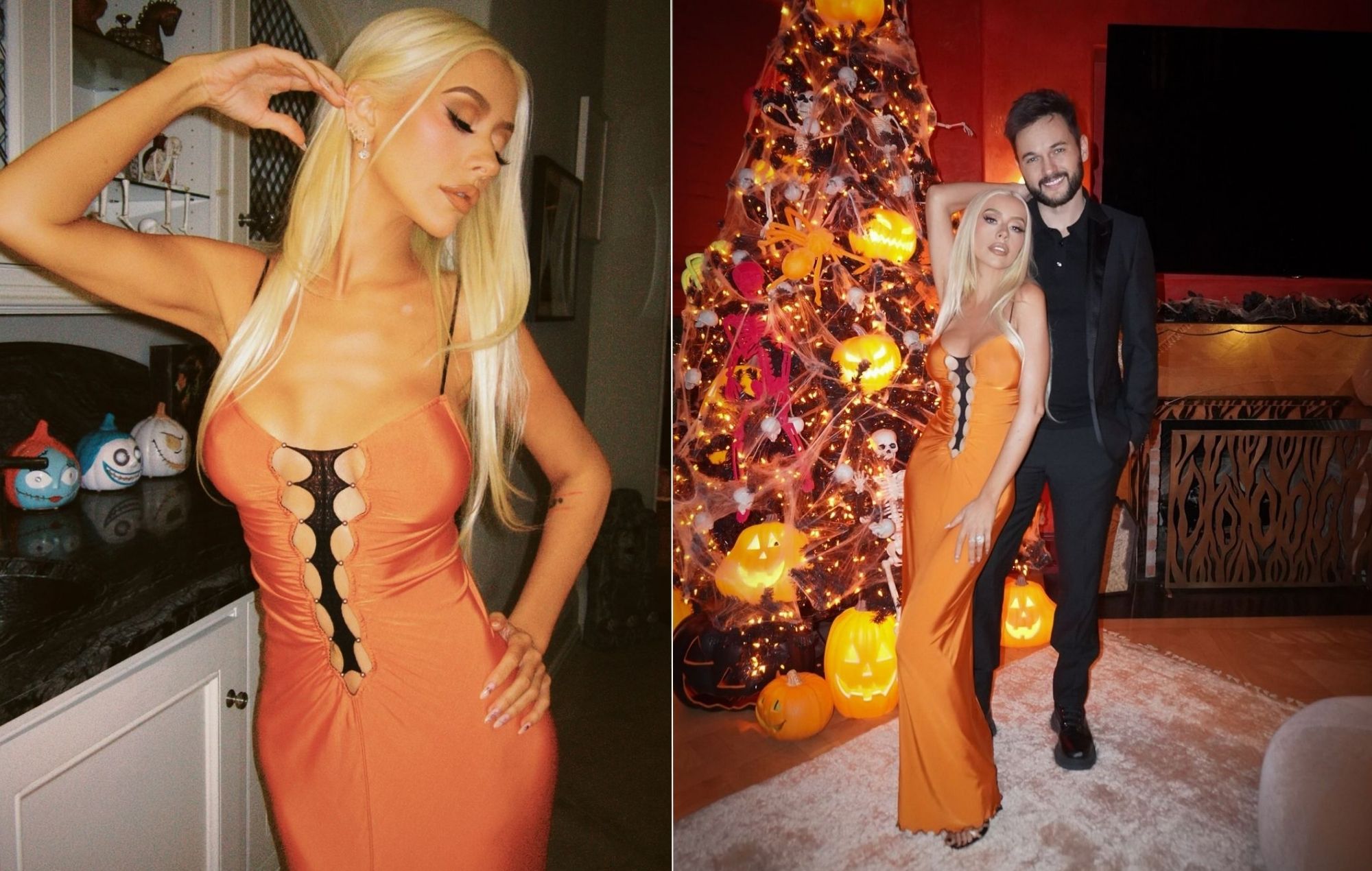 Christina Aguilera: Οι πόζες μπροστά από το Halloween δέντρο της